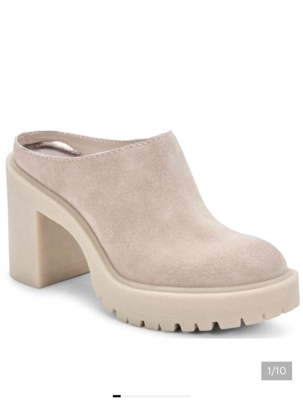 Dolce Vita Carry Women's Clogs Mules Platform Suede Lug Sole In Sand 8 - Picture 2 of 13